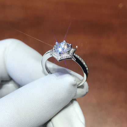 1 Carat Moissanite Diamond Anniversary Ring