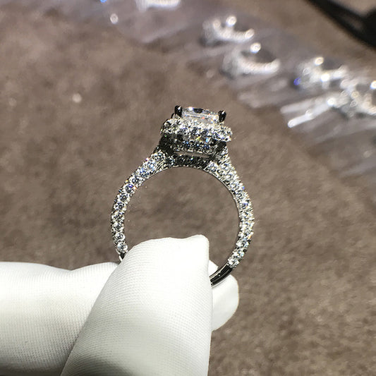 Engraved 2 Carat Lab Diamond Ring for Her