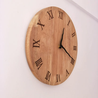 Nordic Roman Numerals Wooden Analog Wall Clock