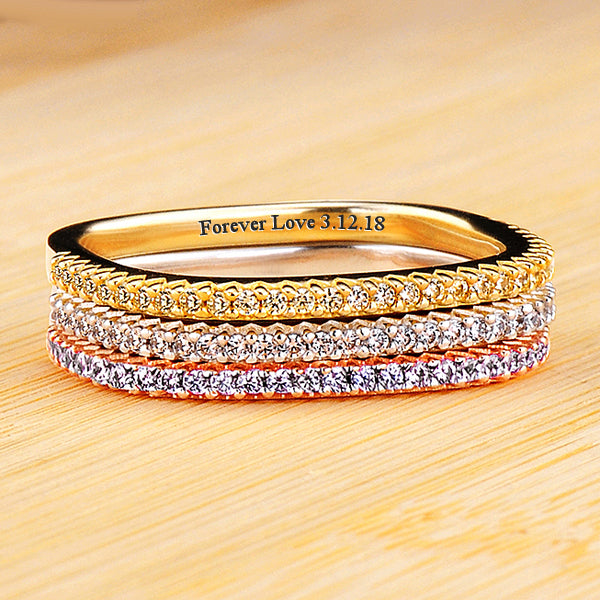 0.6 Carat Diamond Marriage Ring for Women Set of 3