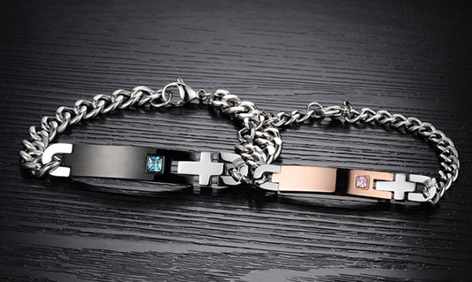 Customized Engraved Matching Couple Bracelets Gift Set