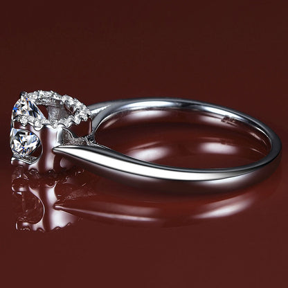 1 Carat Side Stones Moissanite Diamond Ring