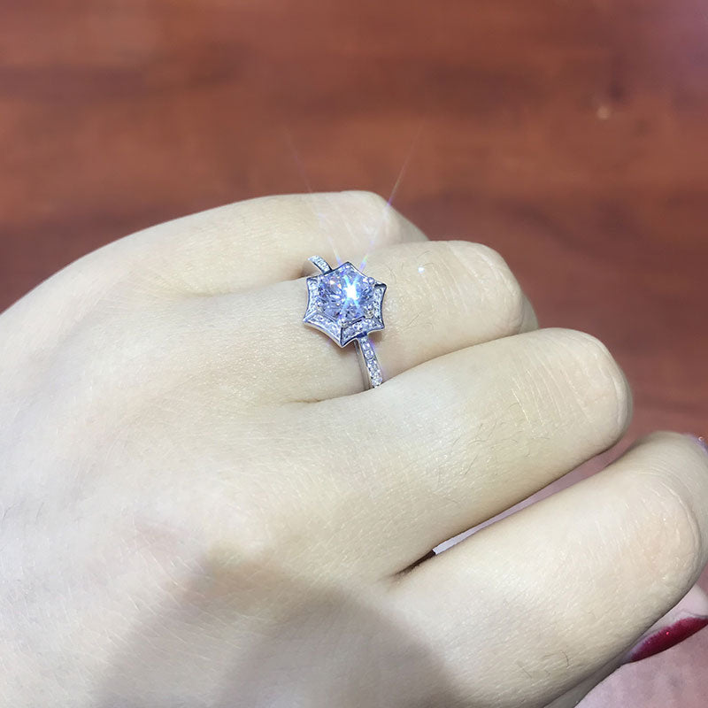 1 Carat Moissanite Diamond Anniversary Ring
