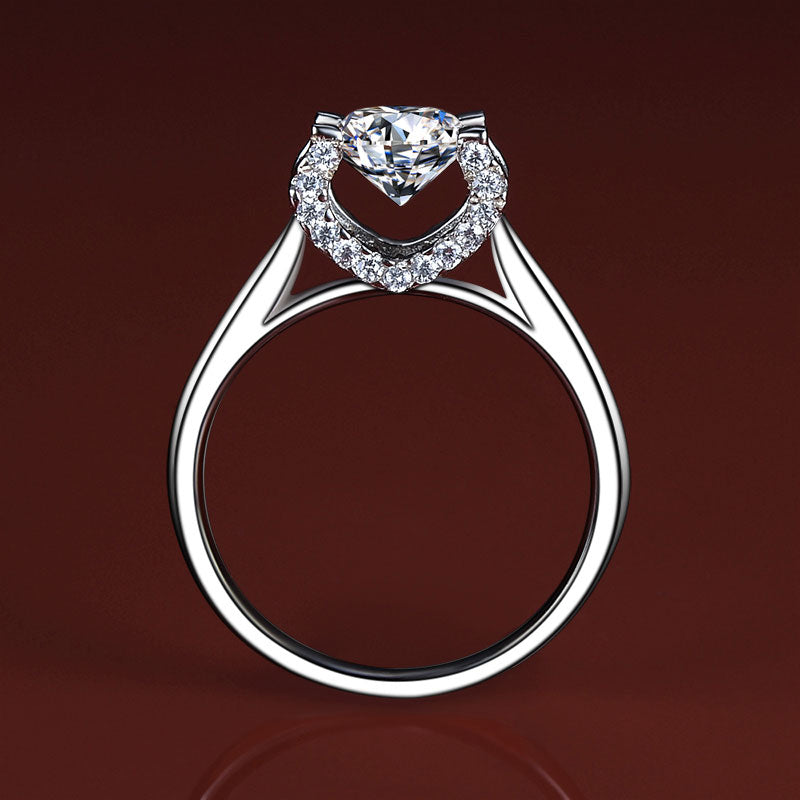 1 Carat Side Stones Moissanite Diamond Ring