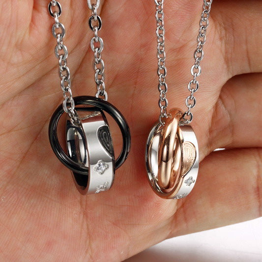 Customized Cute Couples Pendants Jewelry Gift Set for 2