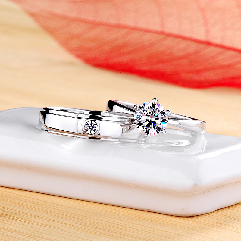 Custom 1.11 Carat Lab Diamond Couple Rings Set for 2