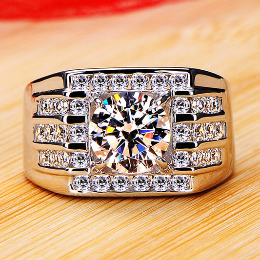 Custom 2 Carats Lab Grown Diamond Mens Ring