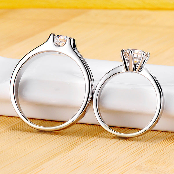 Engraved 1.6 Carat Diamond Matching Marriage Rings Set