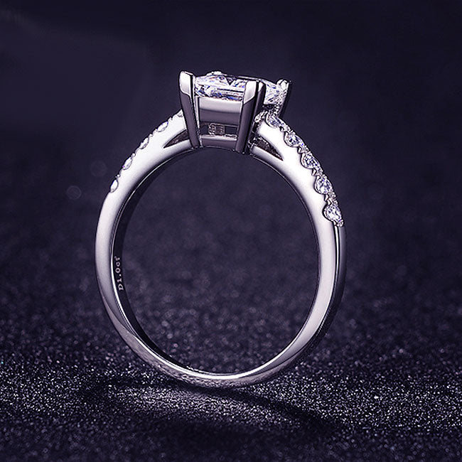 1 Carat Lab Created Princess Cut Diamond Ring