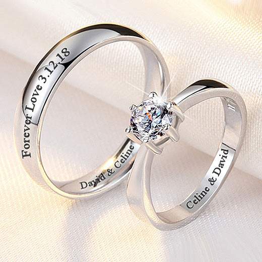 Customized Couple Promise Rings for Him and Her Set Size 5-11 –  GardeniaJewel