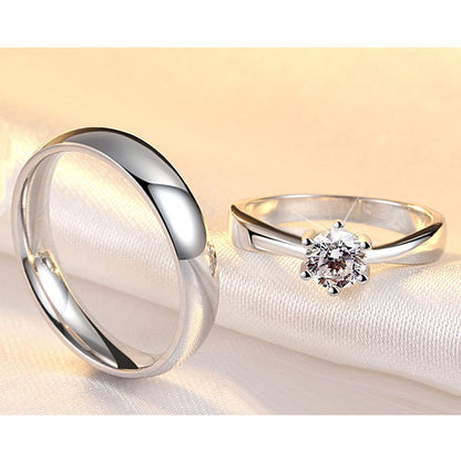 Custom Name Couples Promise Rings Set for Two - Sterling Silver