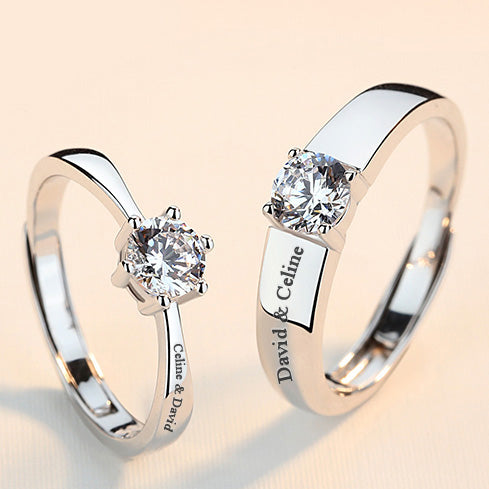2Pcs Matching Marriage Rings for Men and Women