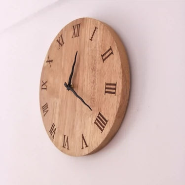 Nordic Roman Numerals Wooden Analog Wall Clock