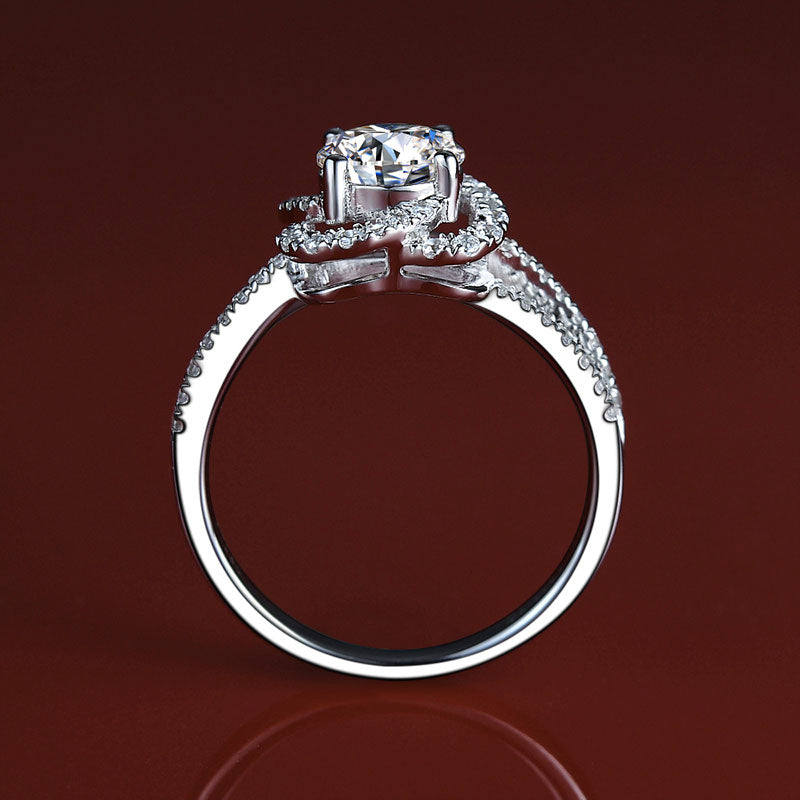 1 Carat Moissanite Diamond Clove Ring