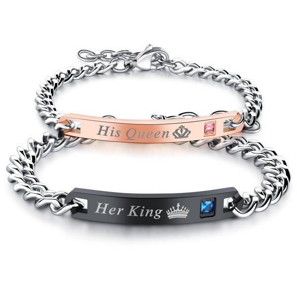 Relationship Bracelets His Queen Her King Couples Christmas Gift