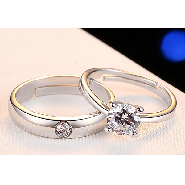Customized Matching Wedding Rings Set Adjustable Size