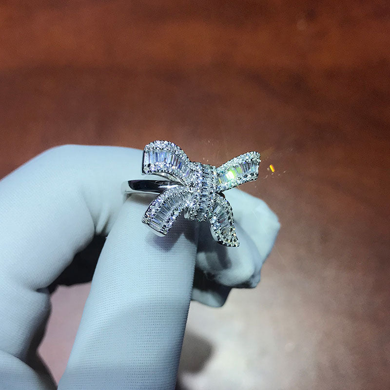 Bow Shaped 0.5 Carat Lab created Diamond Ring