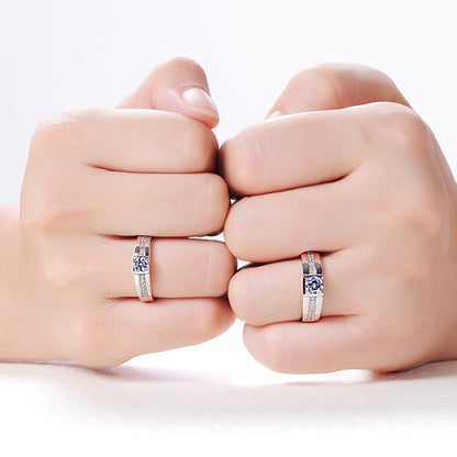 Engraved 0.64 Carat Diamond Matching Marriage Rings Set