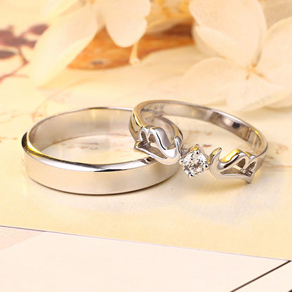 Engraved Angel Wings Matching Wedding Bands for Couples