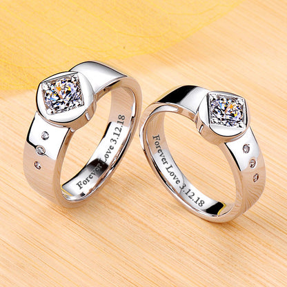 Platinum Plated 0.99 Diamond Couples Wedding Bands Him and Hers