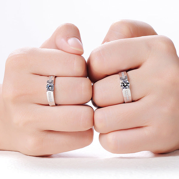 1 Carat Diamond Matching Wedding Rings for Men and Women