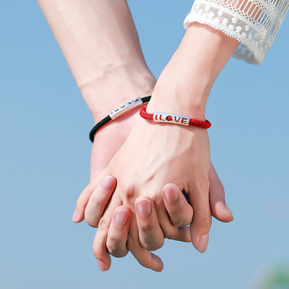 I Love Matching Friendship Bracelets Set for Him and Her