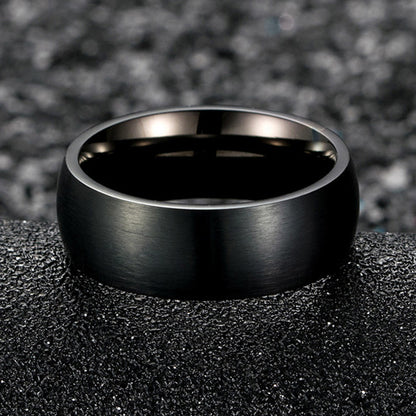 Custom Name Promise Ring for Men Black and Blue 8mm