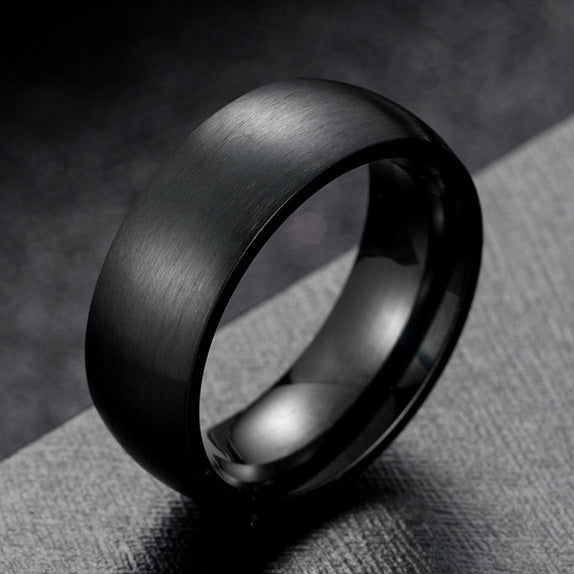 Custom Name Promise Ring for Men Black and Blue 8mm