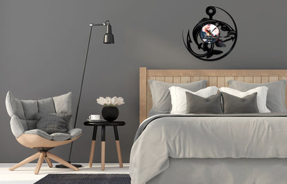 Silent Wall Clock for Fishing Lovers – Custom Photo Vinyl Art