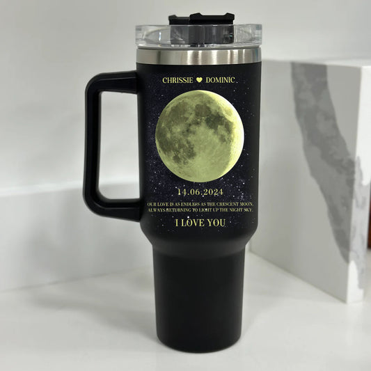 Gullei™ Personalized Moon Phase Date Printed 40oz Tumbler