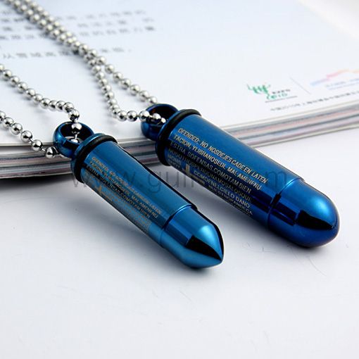 Engraved Matching Urn Bullets Necklace for Couple