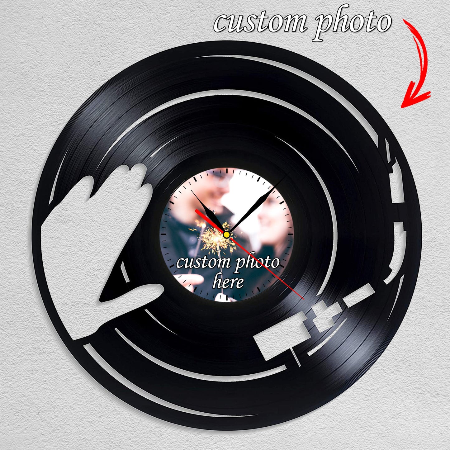 Gullei Silent Wall Clock - Custom LP Record Design, Quiet Quartz Movement
