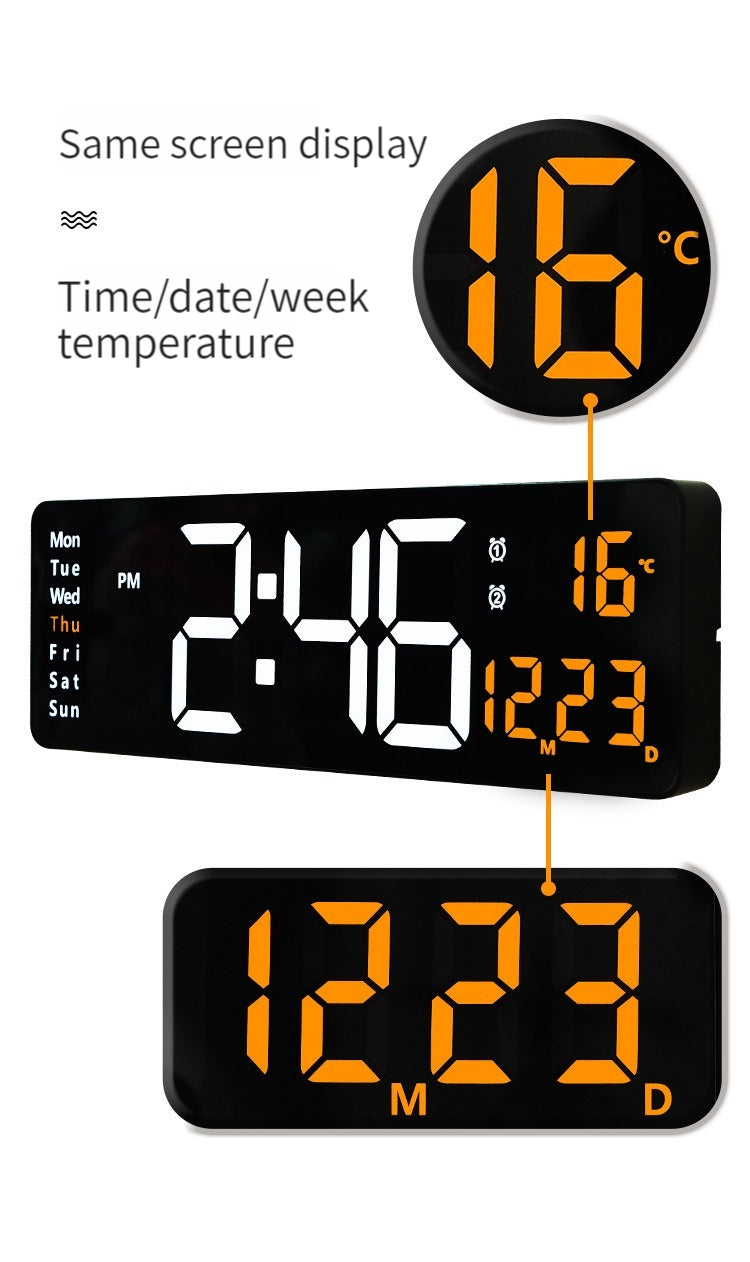 Nordic Digital Clock (16-Inch LED Display with Remote)