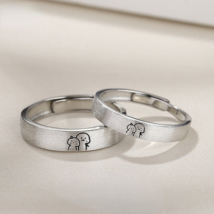 Custom Cute Couple Promise Rings Set for Two