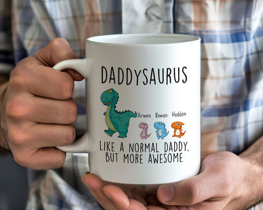 Gullei™ Daddysaurus Coffee Mug with Kids Names