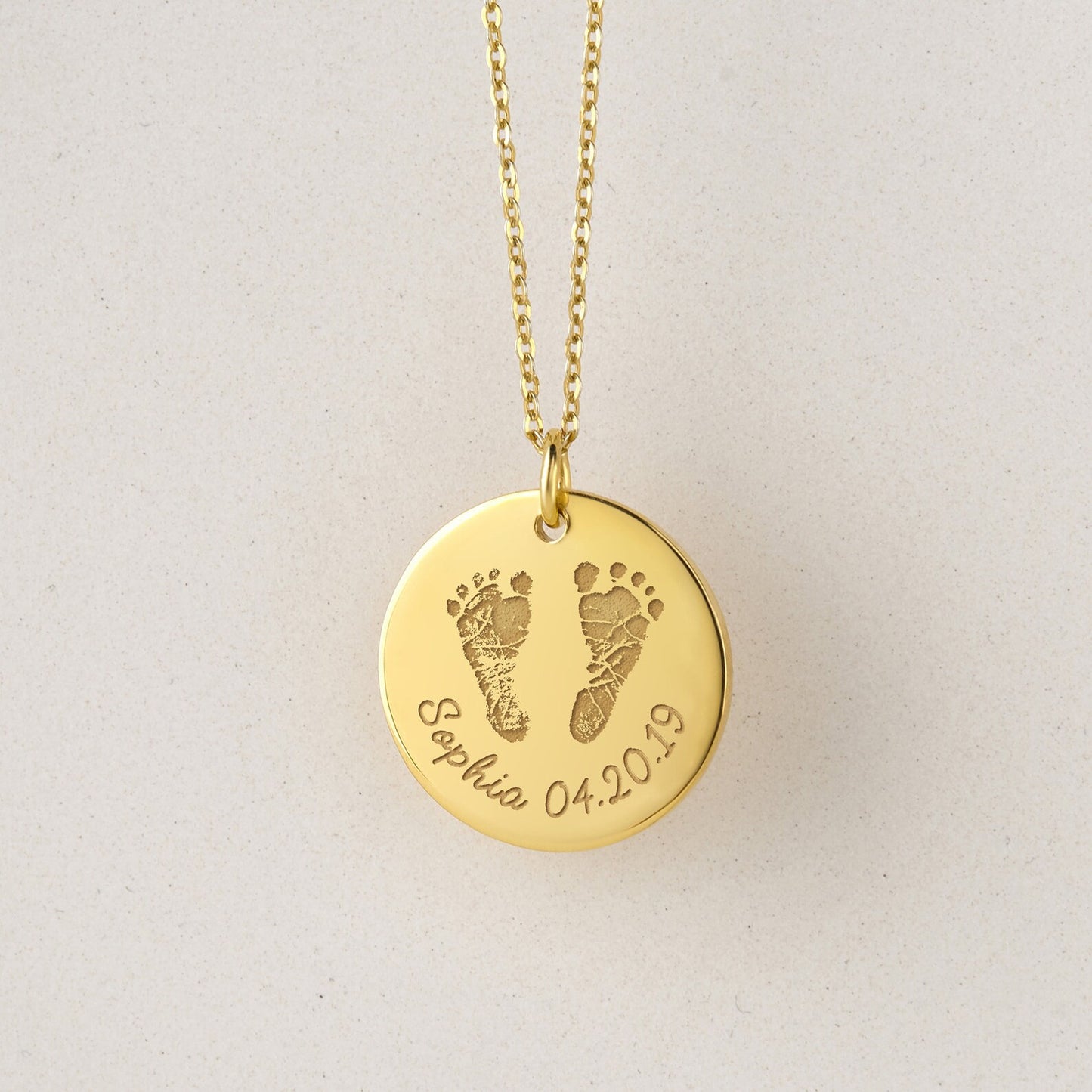 Custom Baby Footprint Pendant Gift for Mom