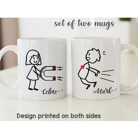 Gullei™ Magnet Attraction Matching Coffee Mugs Set for 2