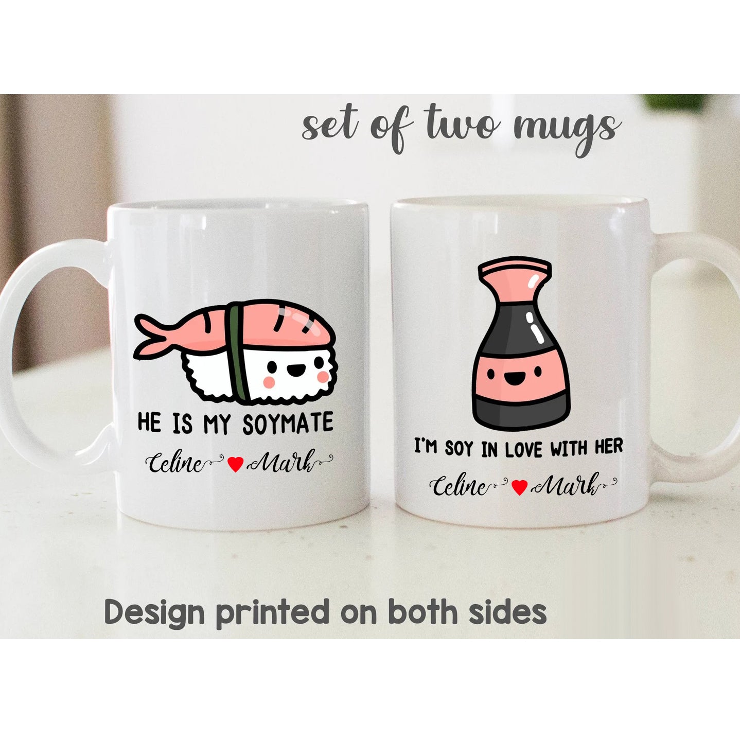 Gullei™ Sushi Soymates Matching Coffee Mug Set