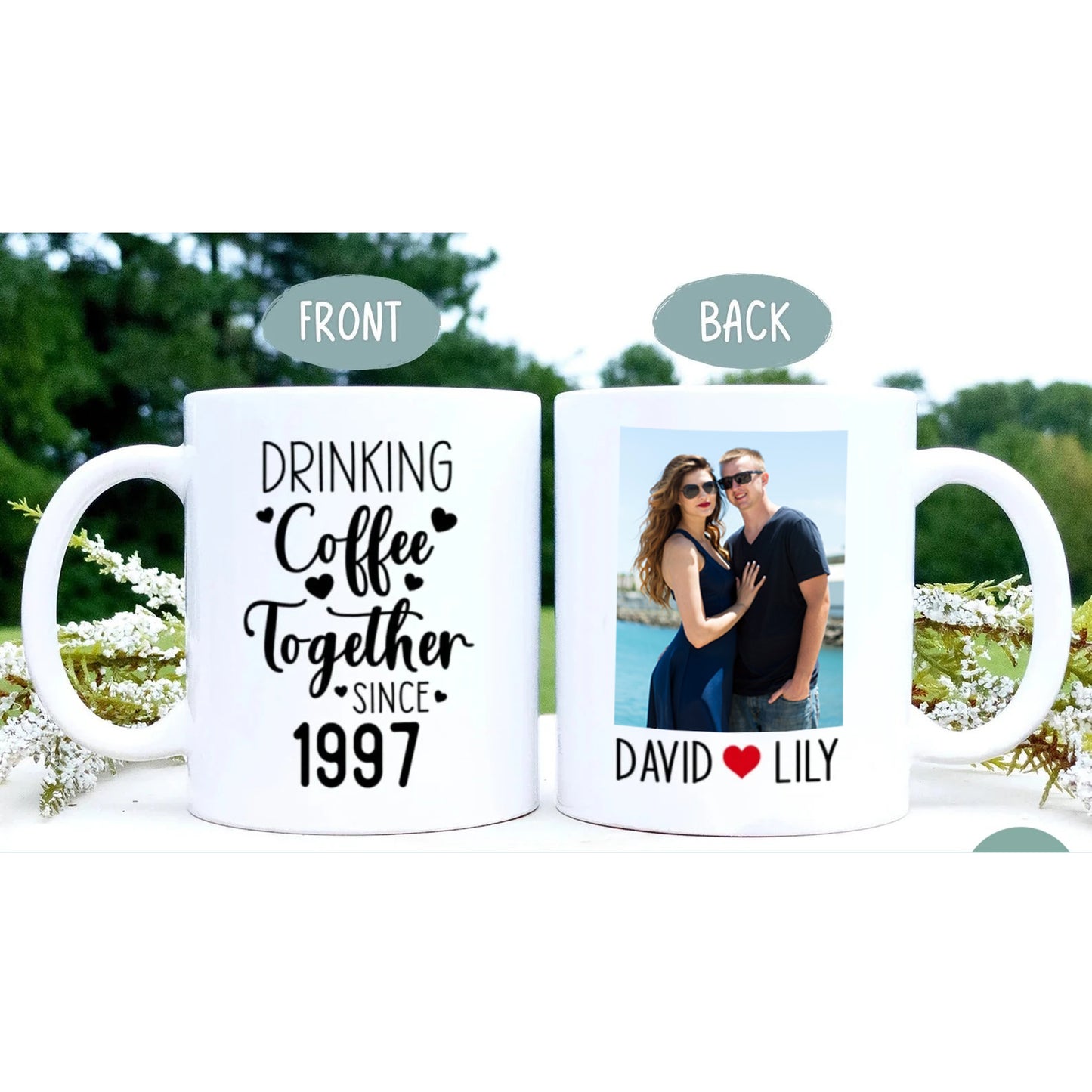 Gullei™ Husband Wife Anniversary Custom Photo Mug