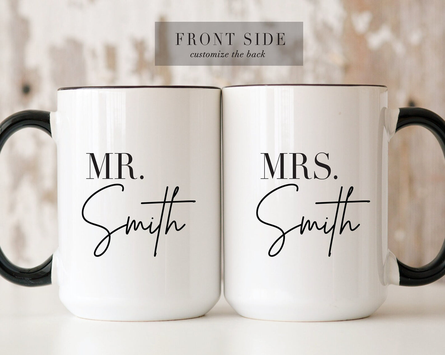 Customized Mr Mrs Coffee Mugs Set for 2