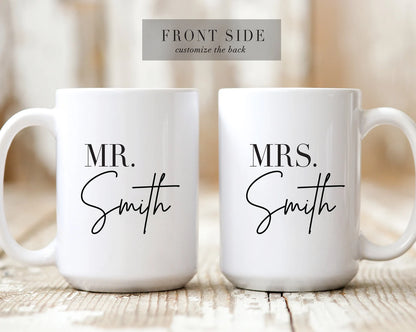 Customized Mr Mrs Coffee Mugs Set for 2