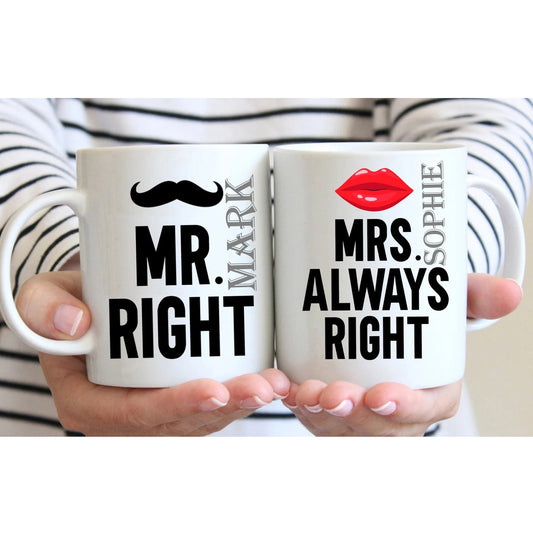 Gullei™ Mr Right Mrs Always Right Coffee Mug Set