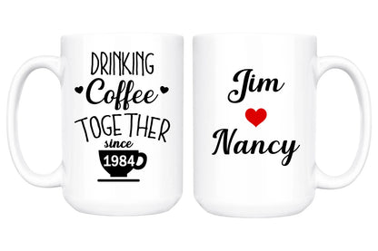 Gullei™ Personalized Wedding Anniversary Mug for Couple