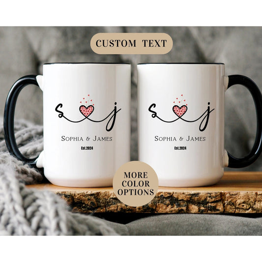 Gullei™ Name Initials Matching Coffee Mug Set