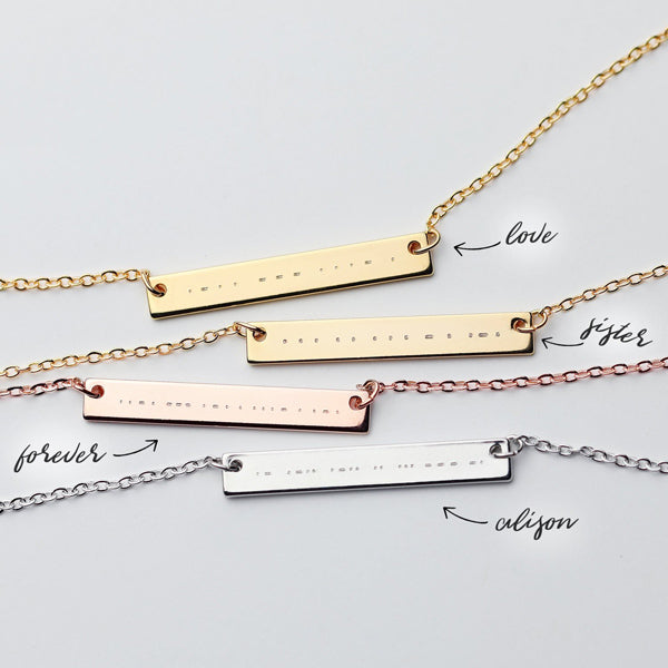 Custom Morse Code Name Plate Necklace Gift for Her