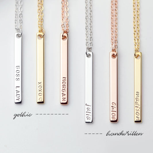 Personalized Name Bar Necklace Gift For Women