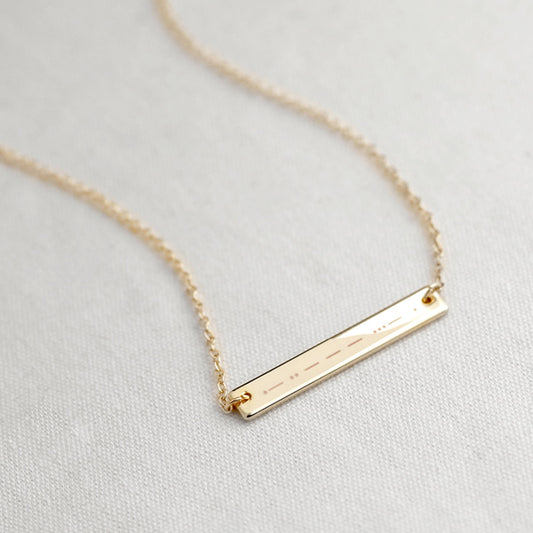 Custom Morse Code Name Plate Necklace Gift for Her
