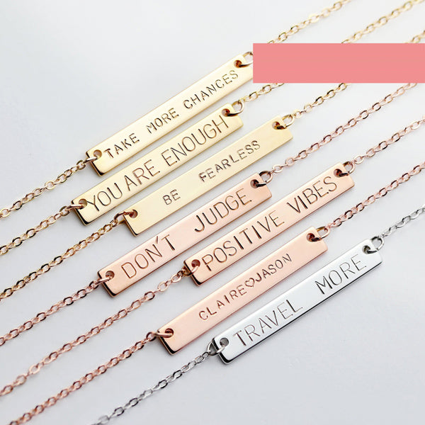 Personalized Name Plate Necklace Anniversary Gift For Her