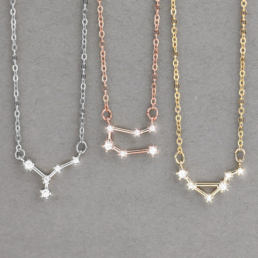 Custom Zodiac Constellation Dainty Necklace Birthday Gift for Her