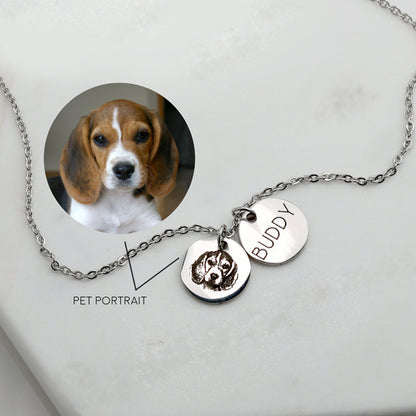 Custom Pet Name and Photo Pet Memorial Jewelry Gift